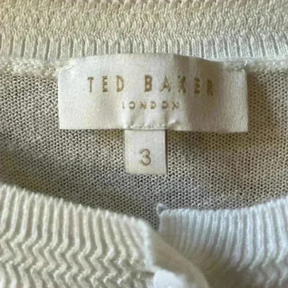 New Ted Baker Ryvir Woven Detail Printed Cardi Ivory 3 (US 8-10) - Picture 9 of 10